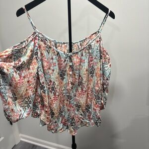NWT Nordstrom BP Off-Shoulder Printed Spaghetti-Strap Women’s Top - Multicolor